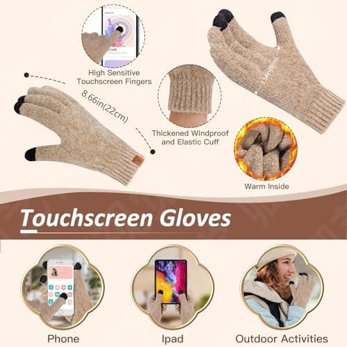 Conjunto De Gorro De Invierno Para Mujer, Bufanda, Guantes P