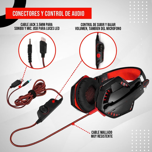 Imagen 7 de 10 de Auricular Gamer Melon Pc Ps4 Con Microfono Ajustable M5000