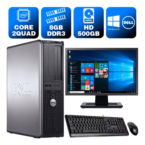 Imagem 1 de 5 de Cpu Barato Dell Optiplex Int C2quad 8gb Ddr3 500gb Mon17w