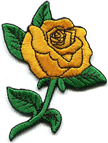 Tatuaje De Rosa Amarilla Dorada, Bordado Retro, Motero, Con