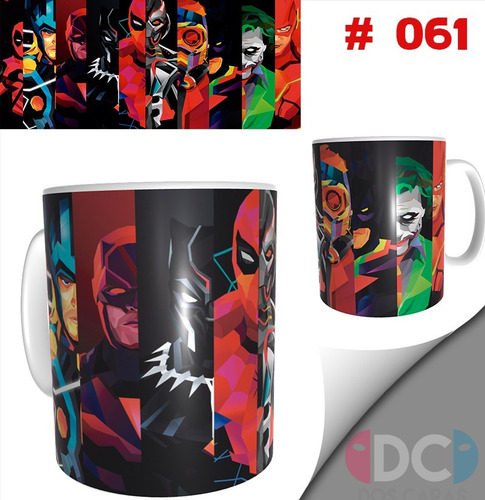 Imagen 1 de 2 de Taza Comics Coleccionable Marvel Dc Comics # 061