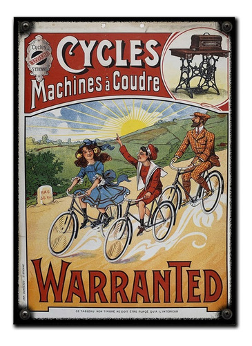 #330 - Cuadro Vintage 30 X 40 - Cycles Bicicleta Poster