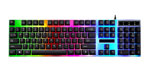 Teclado Gamer Luz Rgb Qwerty Iluminado Led Usb Alambrico