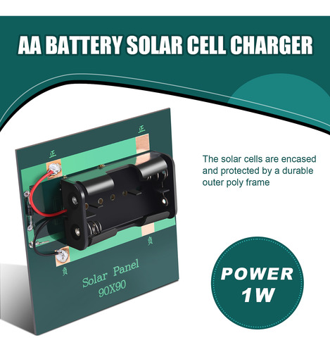 Cargador De Celdas Solares De Batería Aa Recargable De 1 W Y