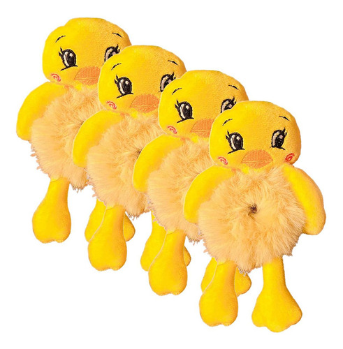 Ligas De Patos, Mxukd-004, 4pzas, Pato, Amarillo, Felpa, Elá Color Amarillo