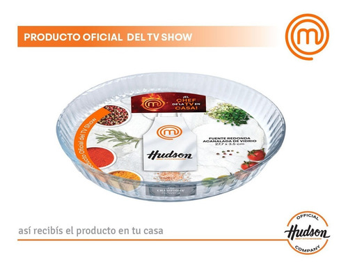 Fuente Vidrio Templado Hudson Redonda Horno 27x3.5 Cm