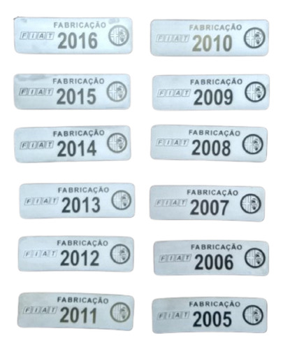 Plaqueta Etiqueta Ano Fabricação Fiat 2004 Coluna Da Porta