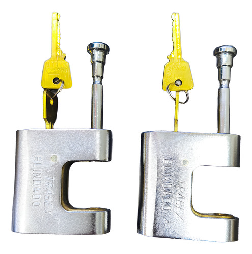 Candado Trabex Blindado 30mm (2 Unidades Misma Llave ) Niquelado
