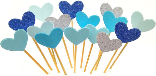 Cupcakes Juego De 30 Piezas, Guguji Funny Azul Corazón Diy G