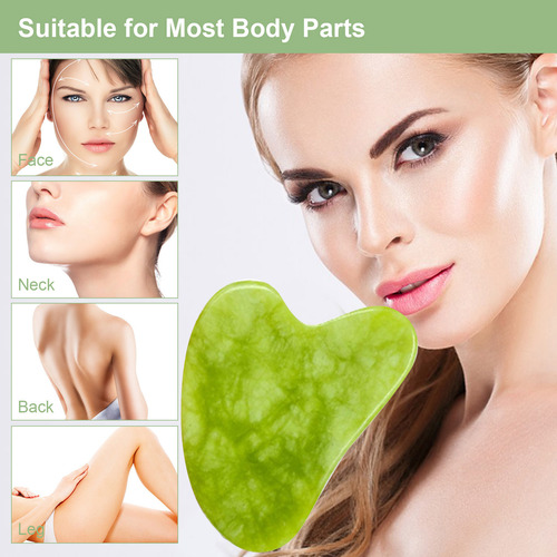 Jade Roller Kit: Masajeador Facial Natural Y Raspador Para M