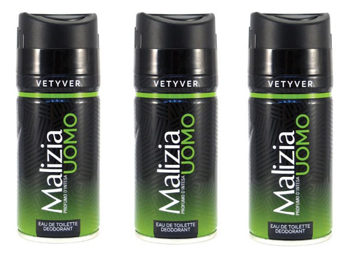 Kit Malizia Vetyver Déodorant Desodorante Masculino 150ml