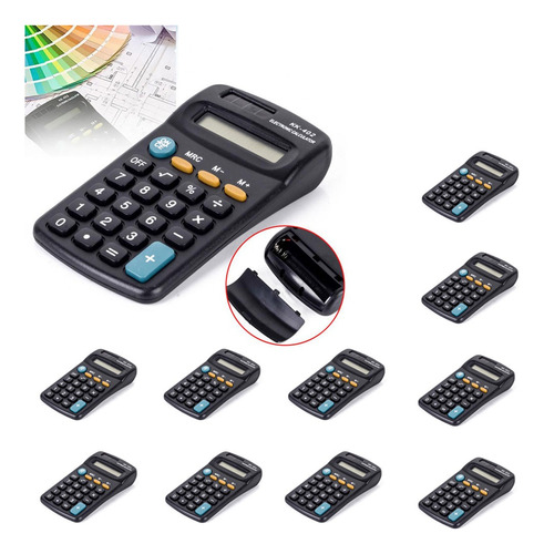 Calculadora de bolsillo de 8 dígitos modelo Kk-402 - 10 unidades color negro