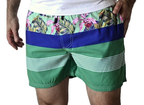 Short De Baño Malla De Hombre Floreada Flores The Big Shop