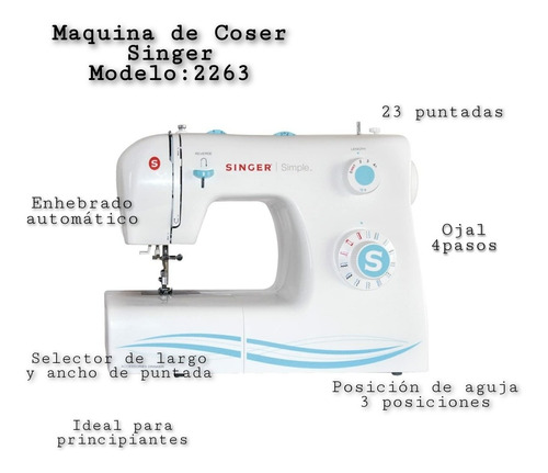 Maquina De Coser Singer Modelo 2263 Doméstica 