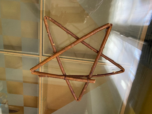 Estrella 23cm De Diametro De Madera Adorno 