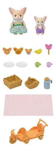 Calico Critters Sunny Picnic Set Fennec Fox Sister & Baby -