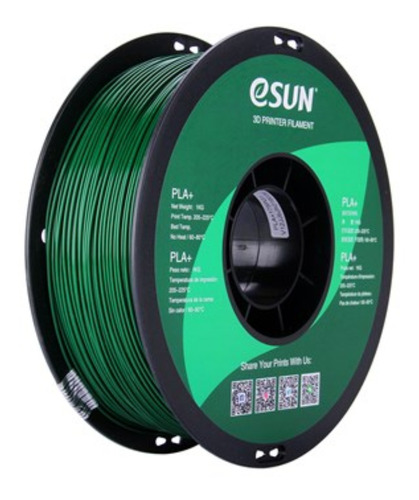 Esun PLA+ filamento 3D de 1.75mm color pine green