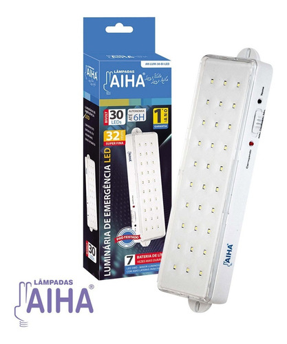 Luminária De Emergência 30 Leds - Bivolt - Aiha