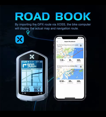 Ciclocomputador Gps Xoss Nav2 Plus + Suporte Para Bicicleta Kit Xoss
