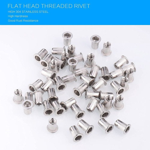 Uerca Remachable Hilo M6 Fierro Pack 50 - Acero Inoxida