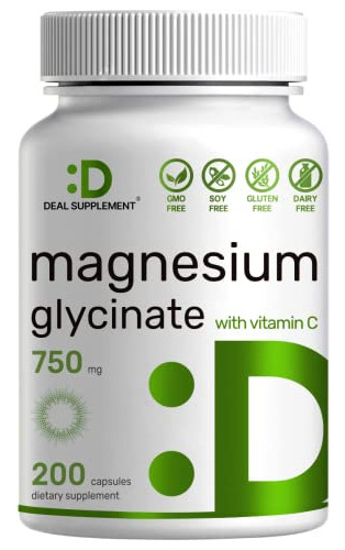 Citrato Magnesio Magnesium Glycinate 750mg Plus V B07xw95gzn