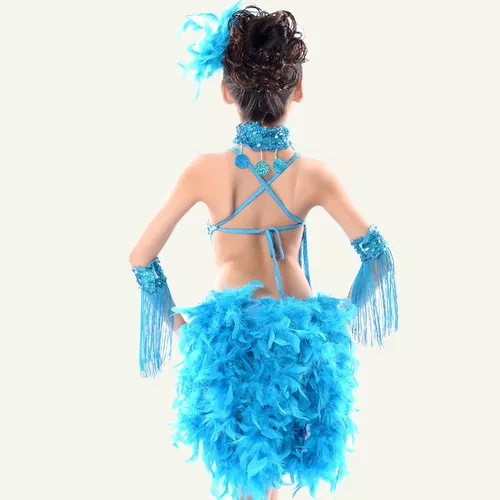 Vestido de baile latino Sucinta Fiera Salsa Traje con flecos de lentejuelas  hecho a medida -  México