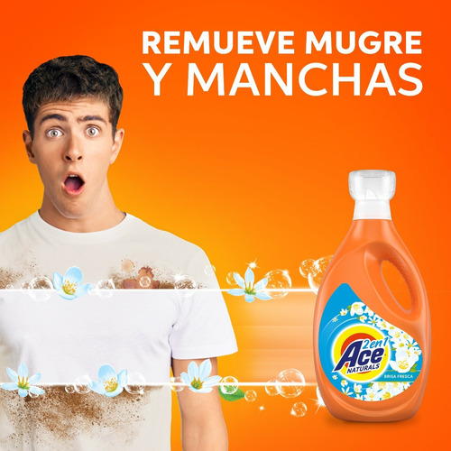 Detergente Líquido Ace Naturals Brisa Fresca 3 X 1.8 L