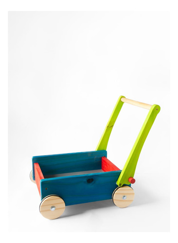 Carrito Caminador De Empuje Madera Manija Rebatible
