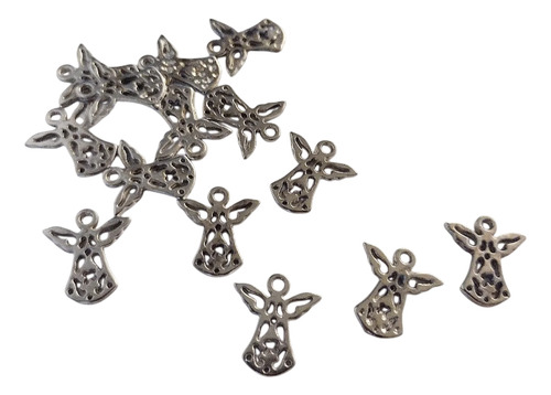 Dijes Angelito + Arg. Armado Bijou Pulseras Denarios X 40 Plateado