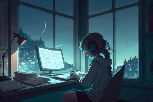 Lofi Pack De 10 Imagenes Estilo Anime, Lo-fi Ilustraciones