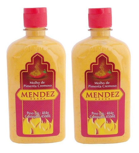 Kit Molho De Pimenta Mendez 450ml 02 Cremosa Tradicional