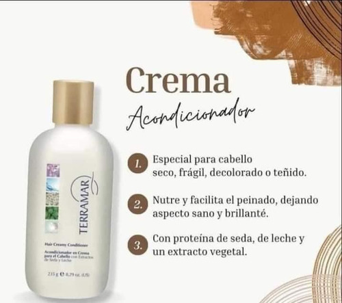 Acondicionador En Crema Para Cabello Terramar, 235 Mls.