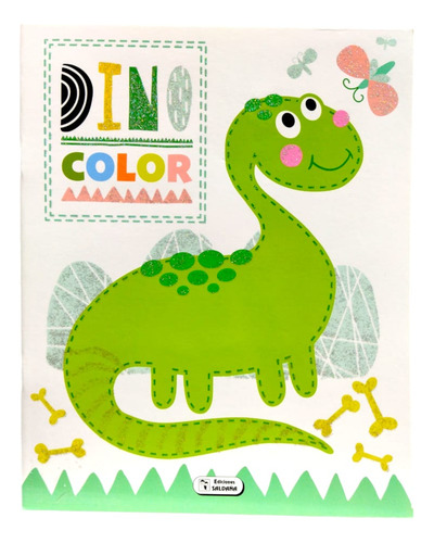 Libro Para Colorear Dino Color Verde Colección Colorea Dino 32 Páginas De Dibujos Para Pintar Para Más De 3 Años