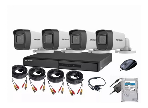 Cctv Kit Hikvision Dvr + 4 Cam 1080p 2mp Con Disco Duro 1tb