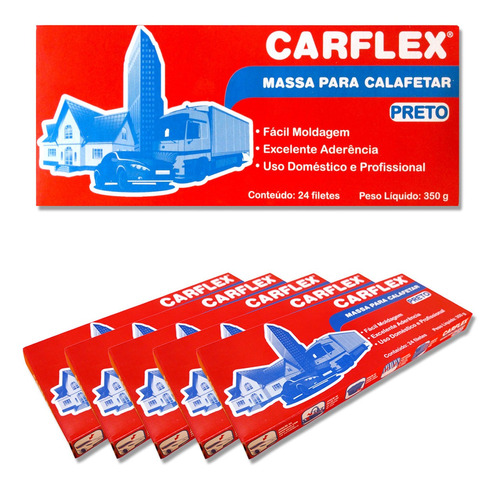 Massa Para Calafetar (preto) 360g  24 Filetes (kit C/ 6 Cxs)