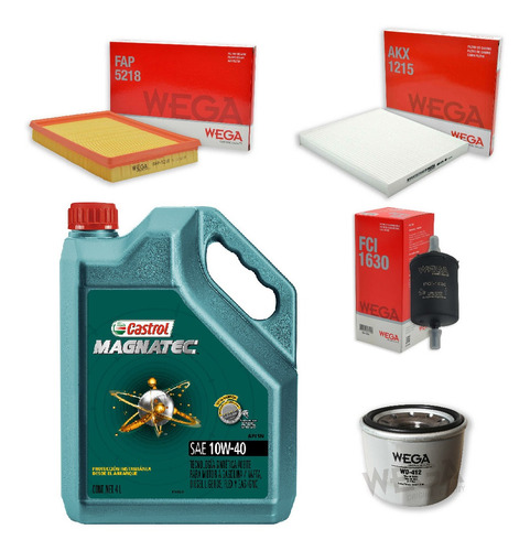 Kit 4 Filtros + 4l Aceite Castrol 10w40 Renault Kwid