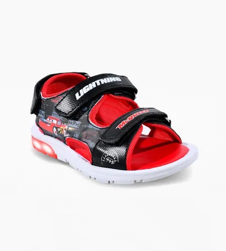 Sandalias Footy Cars Mcqueen Con Luces Led Para Ni os Velcro