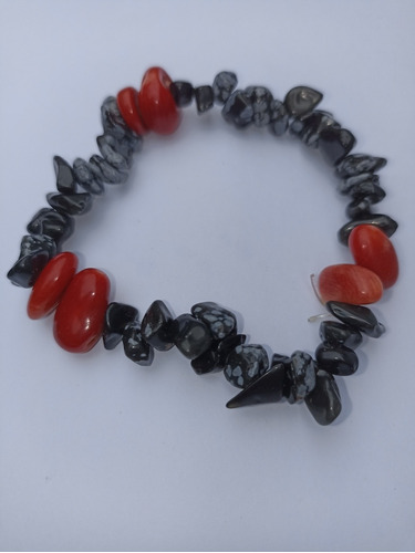 .pulsera De Piedras Naturales Obsidiana Copito De Nieve