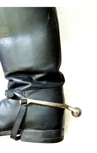 Botas Antiguas De Montar Espuelas De Rueda Talla 39, Adorno. (Usado)