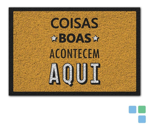 Capacho de Porta Vinílico Estampado Coisas Boas 60x40cm - Uzoo