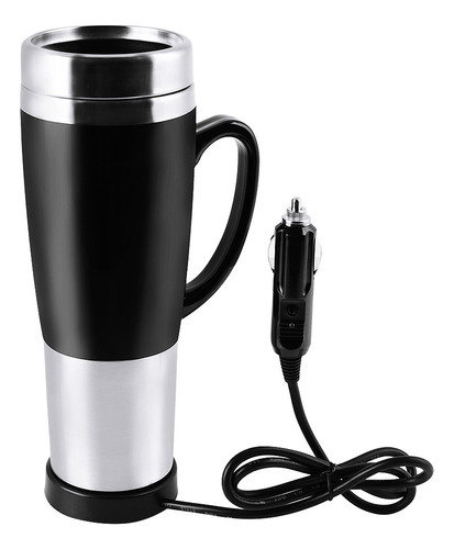 Taza Eléctrica For Coche, 12 V, 450 Ml, De Acero Inoxidable