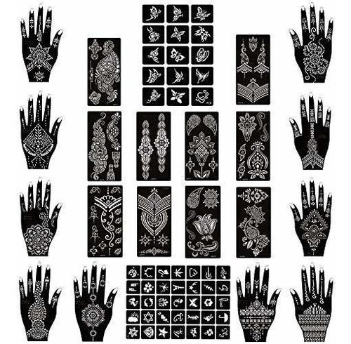 Tatuaje Temporale - Xmasir Henna Tattoo Stencils Kit Pack Of