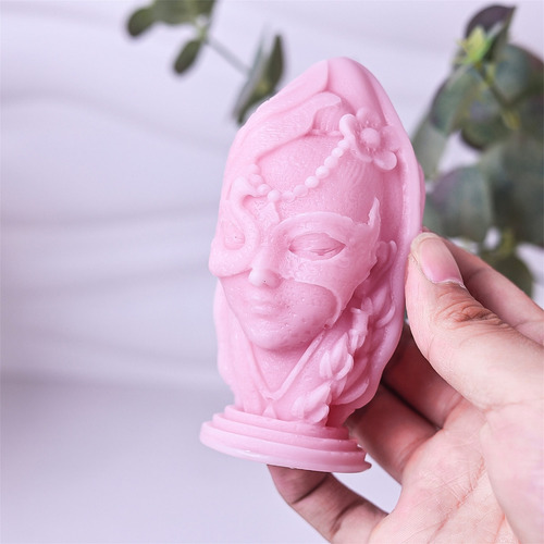 Molde De Silicona Face Candle 3d Para Mujer, Forma De Estatu