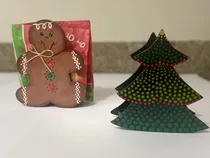 Comprar Servilleteros En Madera Pintados Con Puntillismo, Navideños.