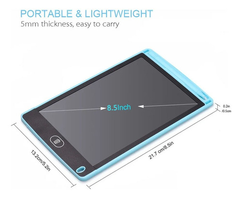 Tableta De Escritura Lcd Con Bloc De Dibujo De 8 Pulgadas,