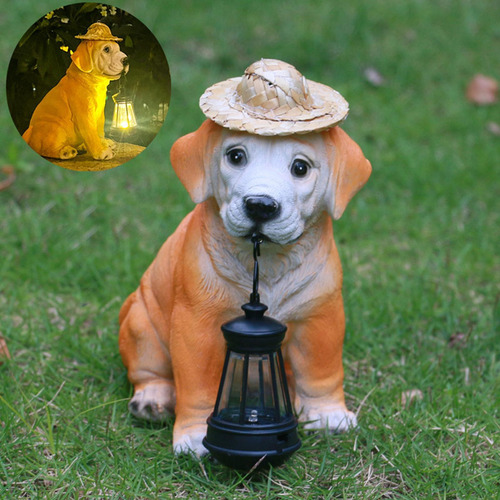 Luz Solar Para Perros Estatuas De Perros Para Jardín Decorac