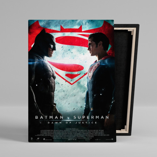 Cuadro Batman V Superman Cine Canvas Con Bastidor 60x40 Cm