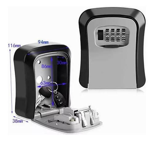 Caja Con Llave, Código De Combinación De 4 Dígitos.