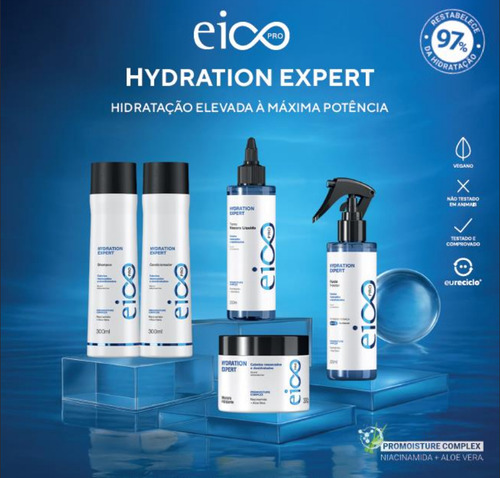 Eico Hydration Expert Eico Pro Shampoo E Condicionador Maciez Reparação Total E Brilho Dia A Dia Kit En Frasco De 600ml De 600g