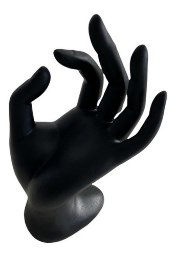 Mano Exhibidora De Anillos Acrílico Color  Negro 18 Cm Alto